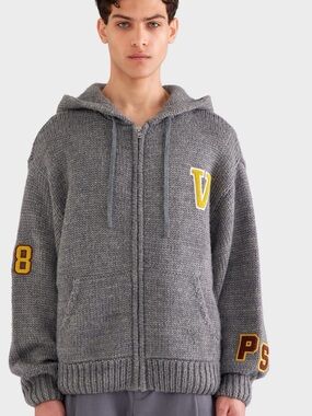 Venroy Oversized Wool Zip Knit Hoodie Size M